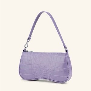 JW PEI Lavender Croc-Embossed Shoulder Bag